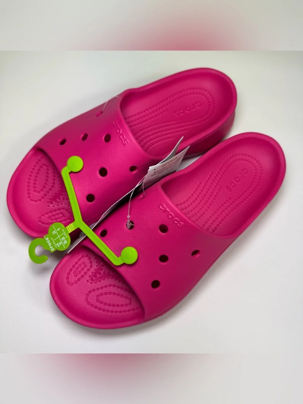 Crocs BAE Slides Slip On Platform Sandals Slide Dragon Fruit Pink Size 8 NWT